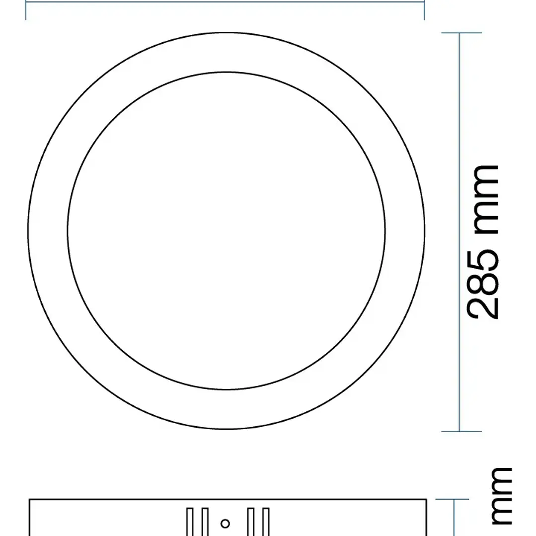 Panel Led Sobrepuesto Redondo Backlite 24W Luz Fría  2