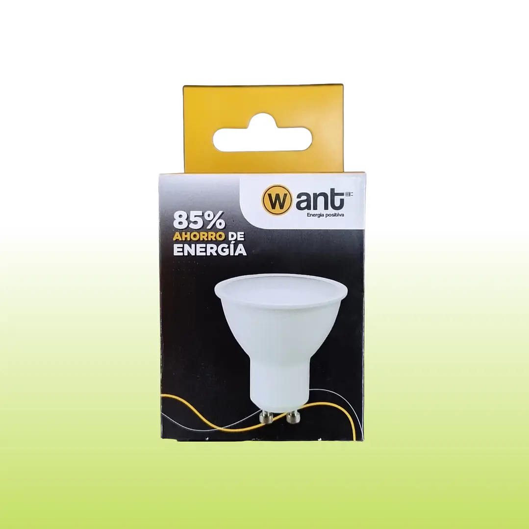 AMPOLLETA GU10 ECO 100° 7W Luz Cálida 3000K 6