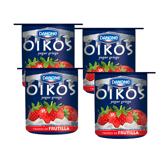 Yogur griego natural Danone Oikos pack de 4 unidades de 110 g.