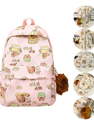 Mochila Para Estudiantes Con Diseño De Capibara Graffiti, Nu