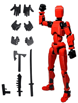 dummy 13 rojo / negro con accesorios