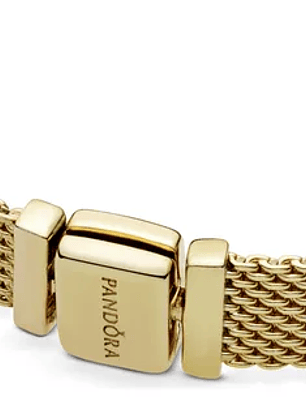 Brazalete Reflexions Con Recubrimiento En Oro De 14k Color Dorado Talla 18 Cm pulsera