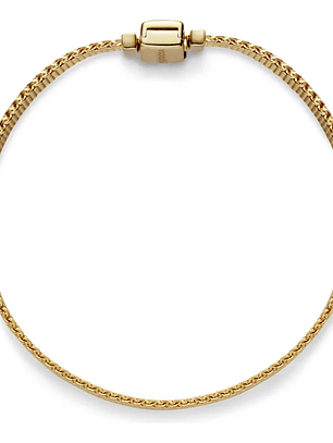 Brazalete Reflexions Con Recubrimiento En Oro De 14k Color Dorado Talla 18 Cm pulsera