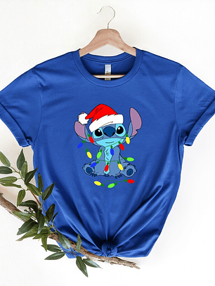 poleras stitch navideño