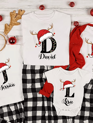 poleras nombre y inicial navidad