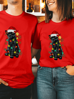 poleras gatito navideño