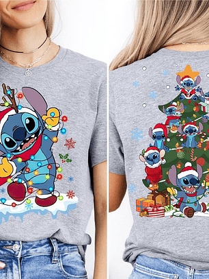 poleras stitch arbol navidad