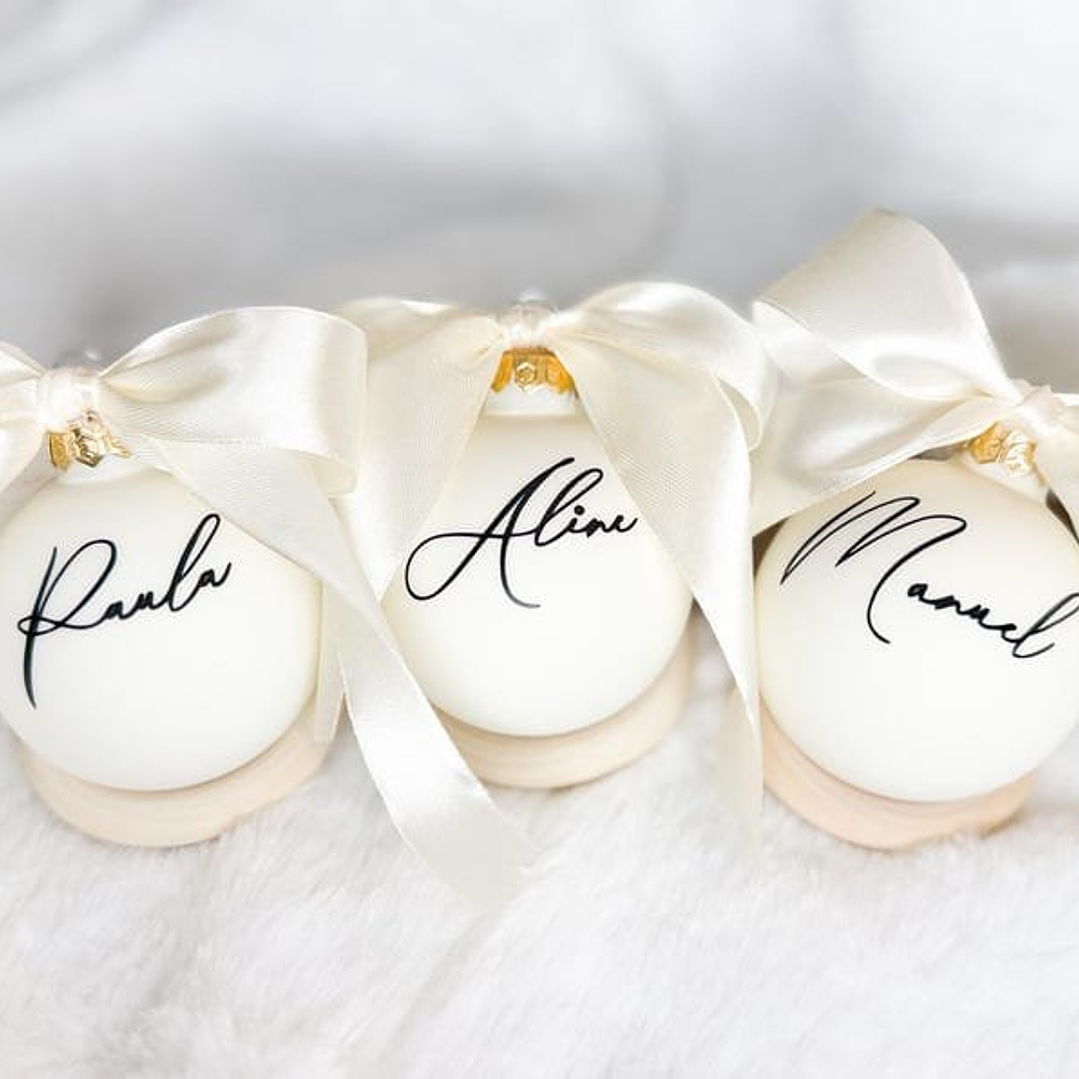 Esferas Navideñas Personalizadas blancas 1