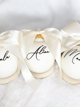 Esferas Navideñas Personalizadas blancas
