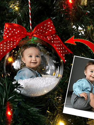 Esferas Transparentes Navideñas Con Fotos Personalizadas
