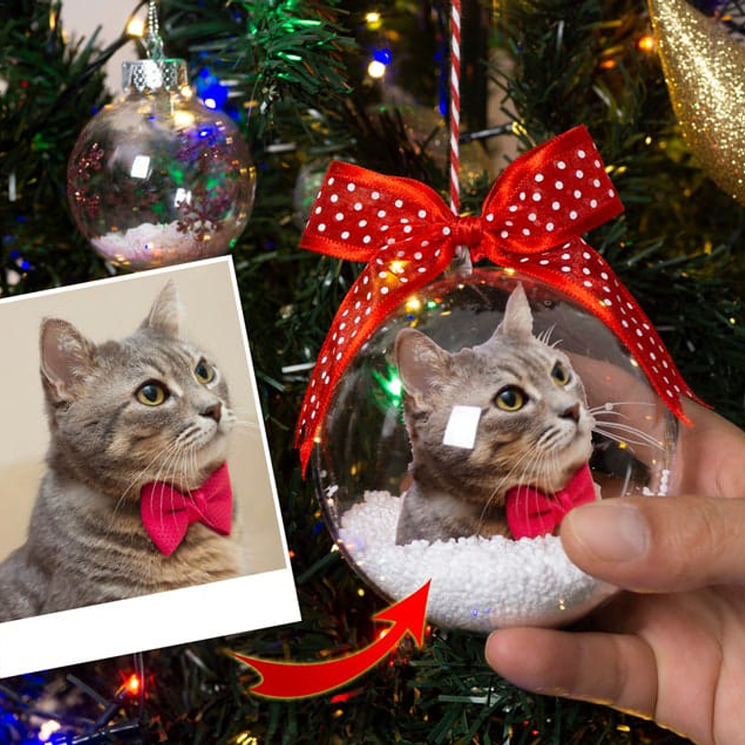 Esferas Transparentes Navideñas Con Fotos Personalizadas 2