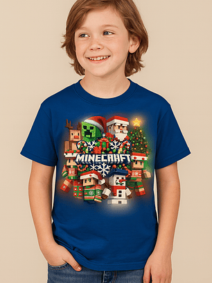 🎄👕 Poleras Navideñas Minecraft – Edición Especial 👾❄️