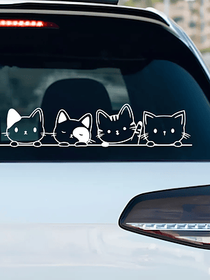 Sticker Vinilo Adhesivo Gatitos Para Autos