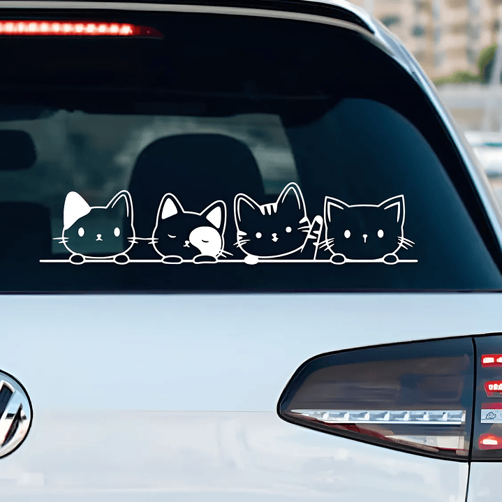 Sticker Vinilo Adhesivo Gatitos Para Autos 1
