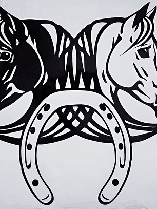 Sticker Vinilo Adhesivo Caballos Con Herradura Para Autos