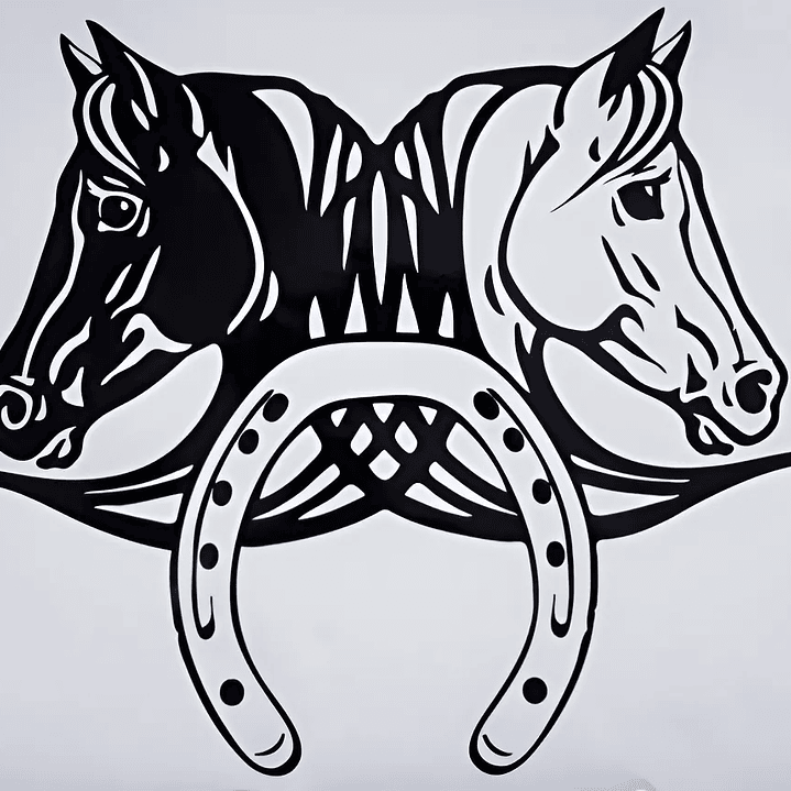 Sticker Vinilo Adhesivo Caballos Con Herradura Para Autos 1