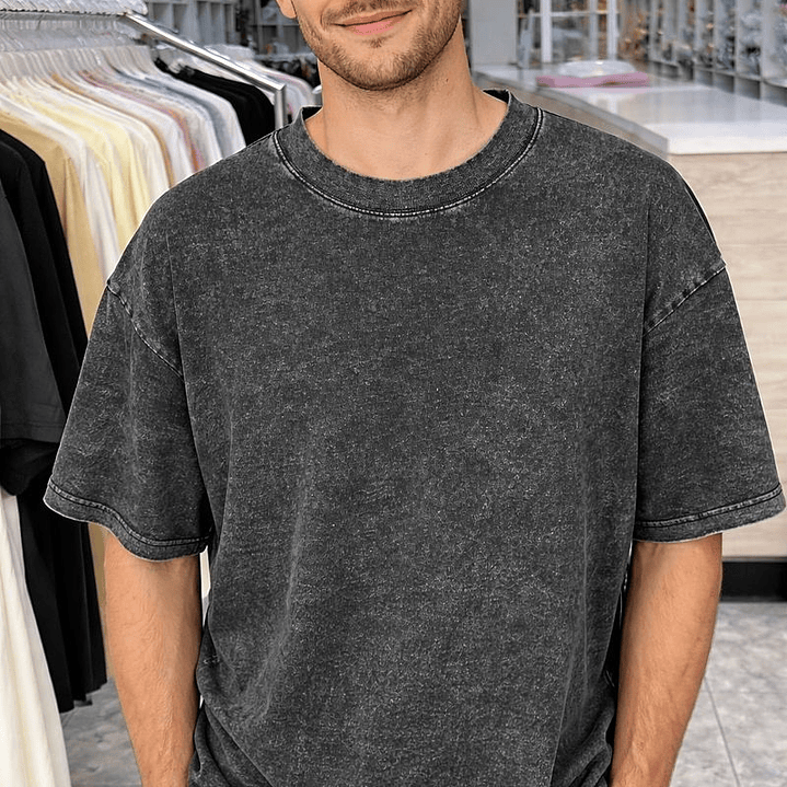 poleras acid wash holgadas 240g prelavadas 1