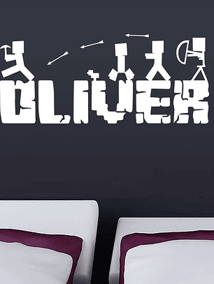 Sticker Decorativo De Pared Niños Minecraft Personalizable