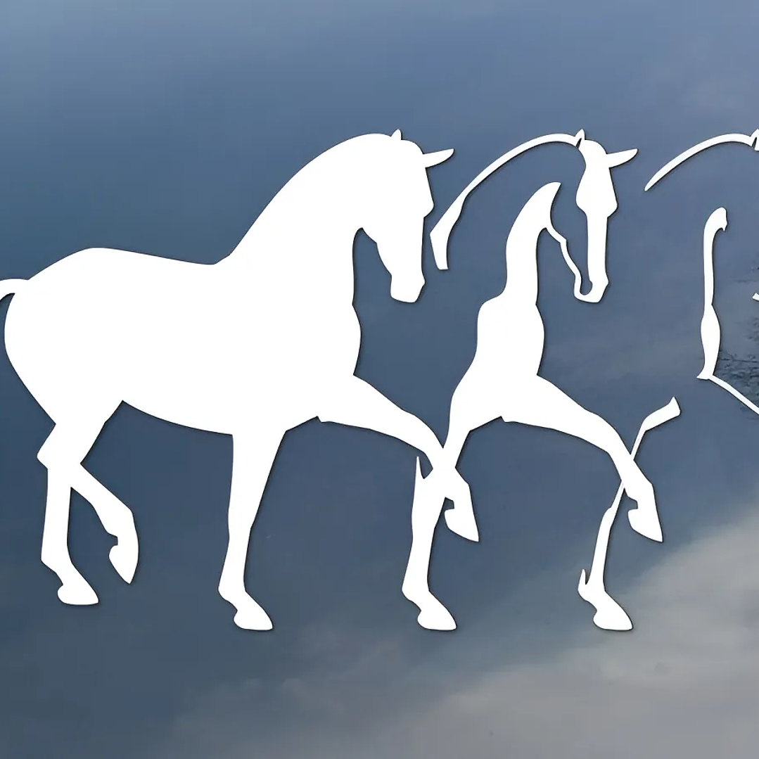 Sticker Vinilo Adhesivo 3 Caballos Para Autos 1