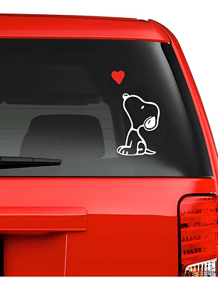 Sticker Vinilo Adhesivo Snoopy Corazon Para Autos