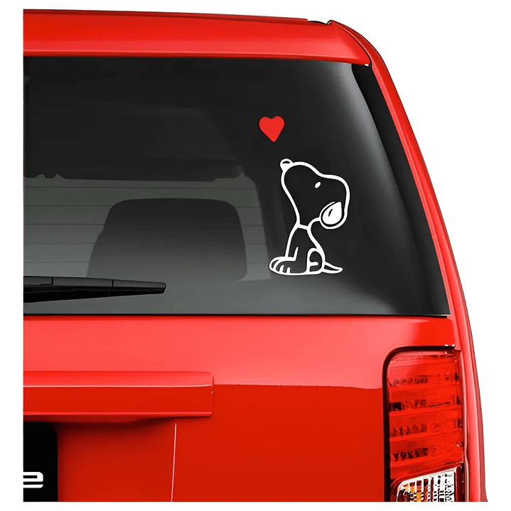 Sticker Vinilo Adhesivo Snoopy Corazon Para Autos 1