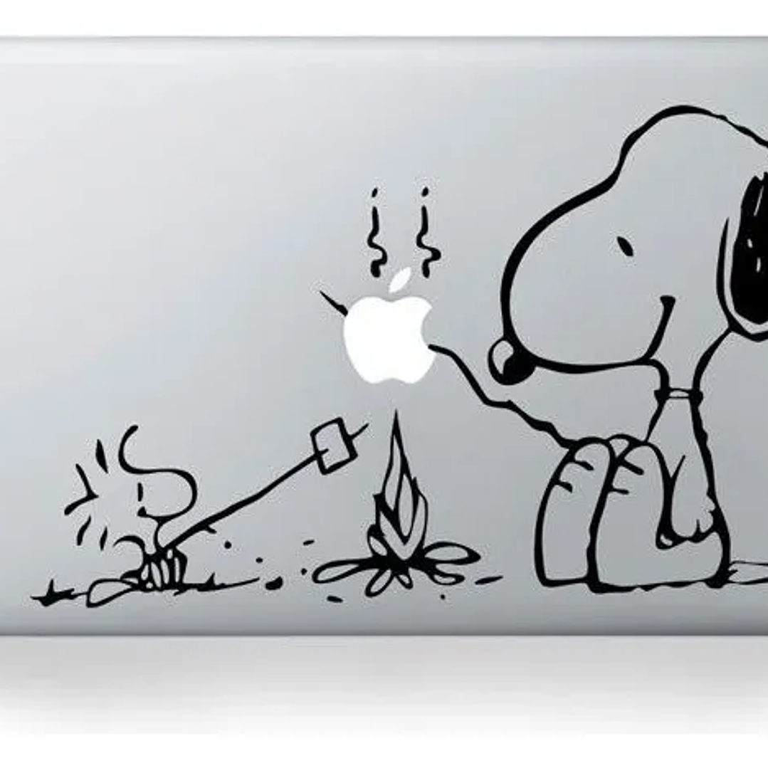 Sticker Decorativo Para Notebook Snoopy Fogata Adhesivo 1