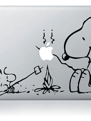 Sticker Decorativo Para Notebook Snoopy Fogata Adhesivo