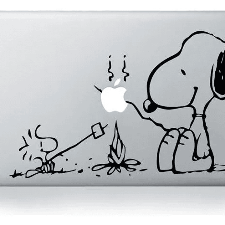 Sticker Decorativo Para Notebook Snoopy Fogata Adhesivo 1
