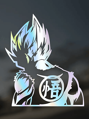 Sticker Vinilo Adhesivo Goku Tornasol Para Autos