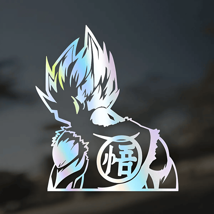 Sticker Vinilo Adhesivo Goku Tornasol Para Autos 1