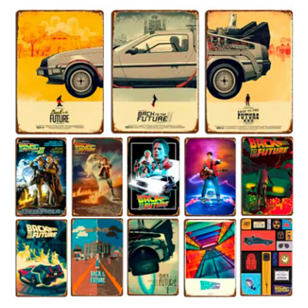 Set 6 Cartel Metalico Volver Al Futuro Lamina Metalicas 1