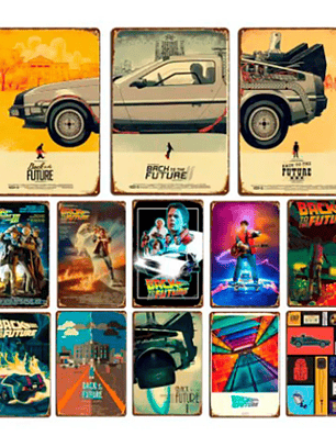 Set 6 Cartel Metalico Volver Al Futuro Lamina Metalicas