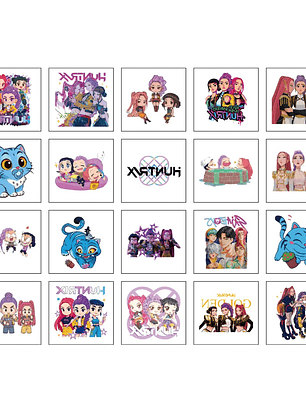 tatuajes temporales huntrix para cumpleaños, diversión