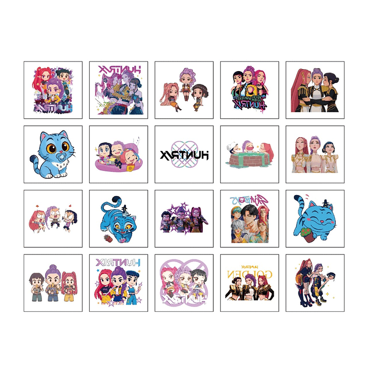 tatuajes temporales huntrix para cumpleaños, diversión 2