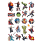 Set 20 Tatuajes Temporales marvel , para diversion , cumpleaños - Miniatura 2