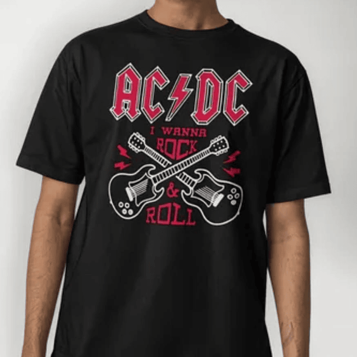 Polera AC DC I wanna rock & roll 1