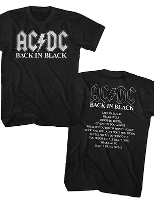 polera del álbum AC/DC Back In Black