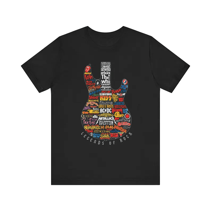 Polera de guitarra de leyendas del rock 1