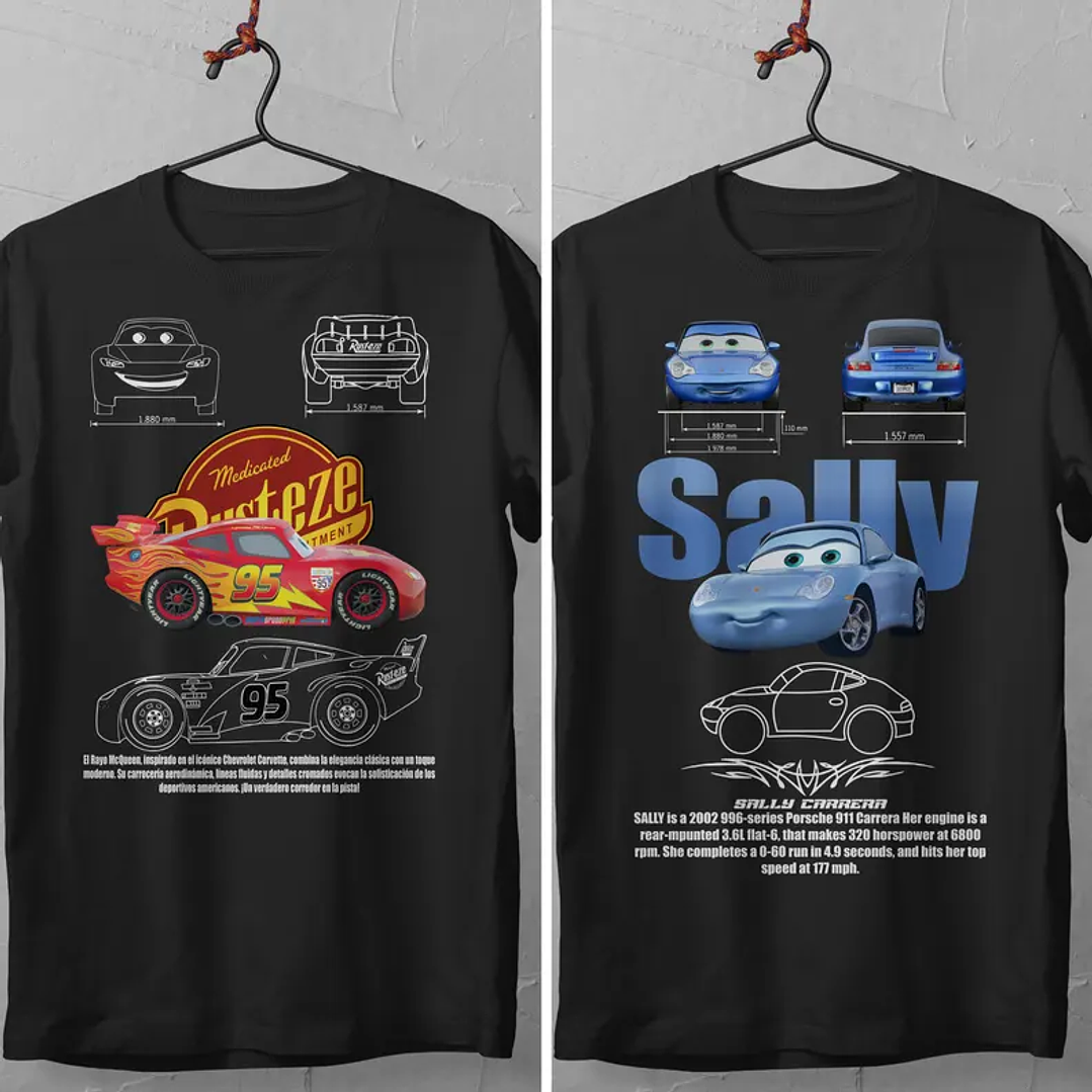 🏁❤️ Poleras de Pareja Rayo McQueen & Sally ❤️🏁 1