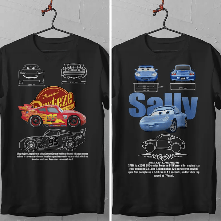 🏁❤️ Poleras de Pareja Rayo McQueen & Sally ❤️🏁 1