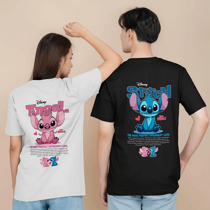 💙💗 Poleras Stitch & Angel – Para Parejas 💗💙 1