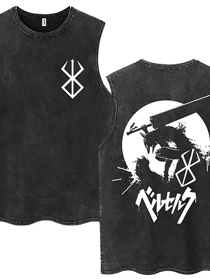 Polera berserk prelavada 240 gr acid wash modelo 2