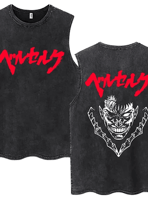 Polera berserk prelavada 240 gr acid wash modelo 3