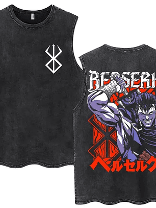 Polera berserk prelavada 240 gr acid wash modelo 4