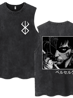 Polera berserk prelavada 240 gr acid wash modelo 6