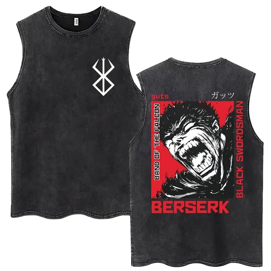 Polera berserk prelavada 240 gr acid wash modelo 8 1