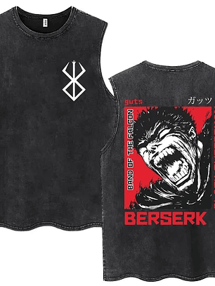 Polera berserk prelavada 240 gr acid wash modelo 8