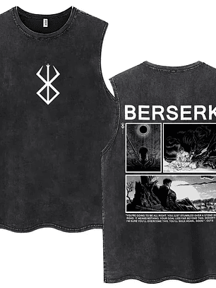 Polera berserk prelavada 240 gr acid wash modelo 9