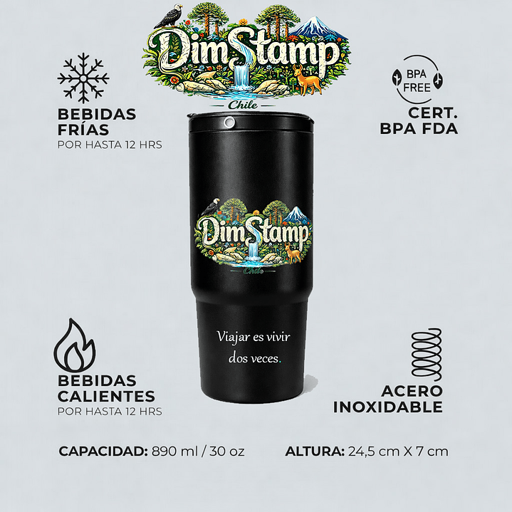 Botella Térmica especial para Trekking Acero Inox 890ml 1