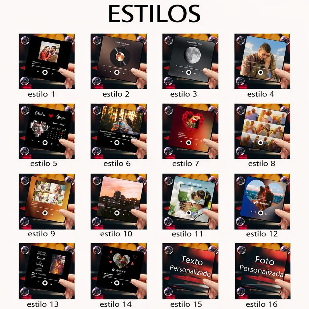 Imán Musical con foto Bluetooth Recargable 10x10 cm 20